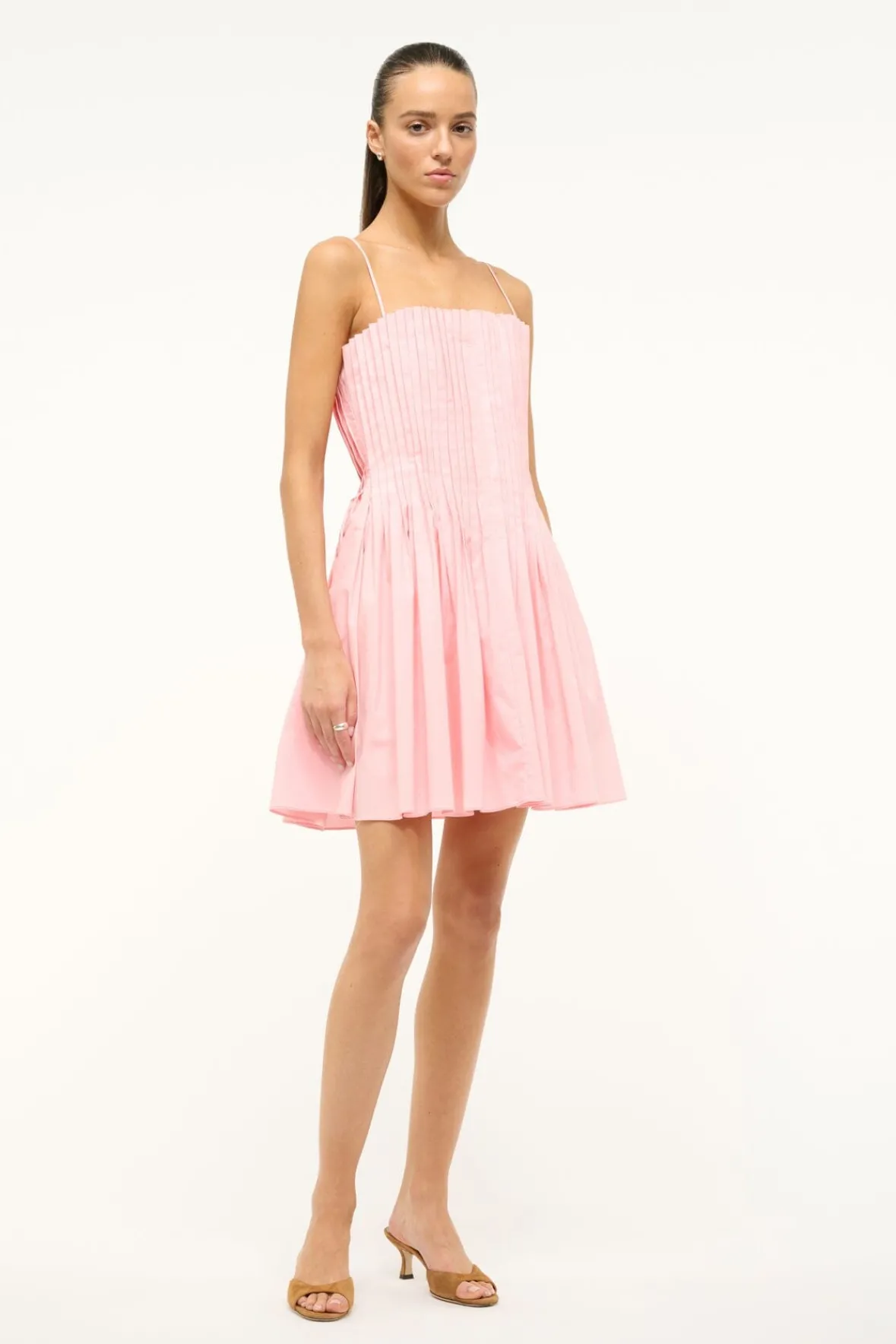 STAUD Poplin Shop | Dresses<MINI BELLA DRESS PEARL PINK