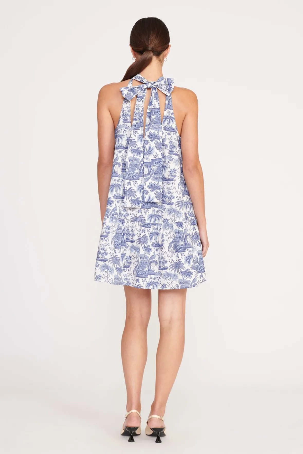 STAUD Dresses | Poplin Shop<MINI MARLOWE DRESS BLUE TOILE