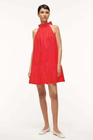 STAUD Poplin Shop | Dresses<MINI MARLOWE DRESS RED ROSE