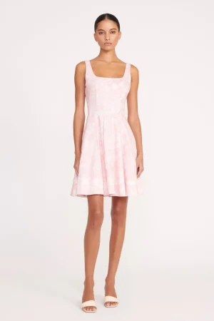 STAUD Best Sellers | Poplin Shop<MINI WELLS DRESS CHERRY BLOSSOM IVORY TOILE