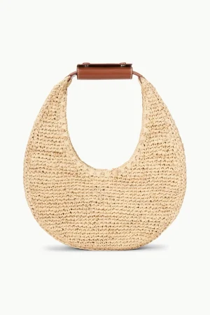STAUD Moon | Shoulder<MOON RAFFIA BAG NATURAL RAFFIA