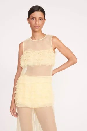 STAUD Tops<MYRTLE TOP LEMON DROP