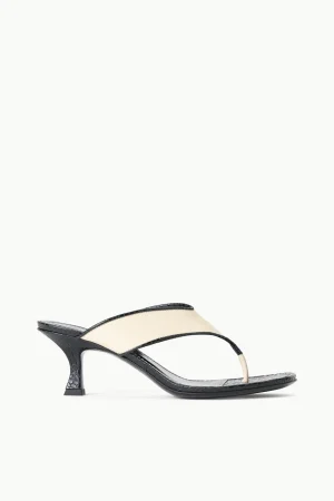 STAUD Heels<NATALIA THONG SANDAL CREAM BLACK