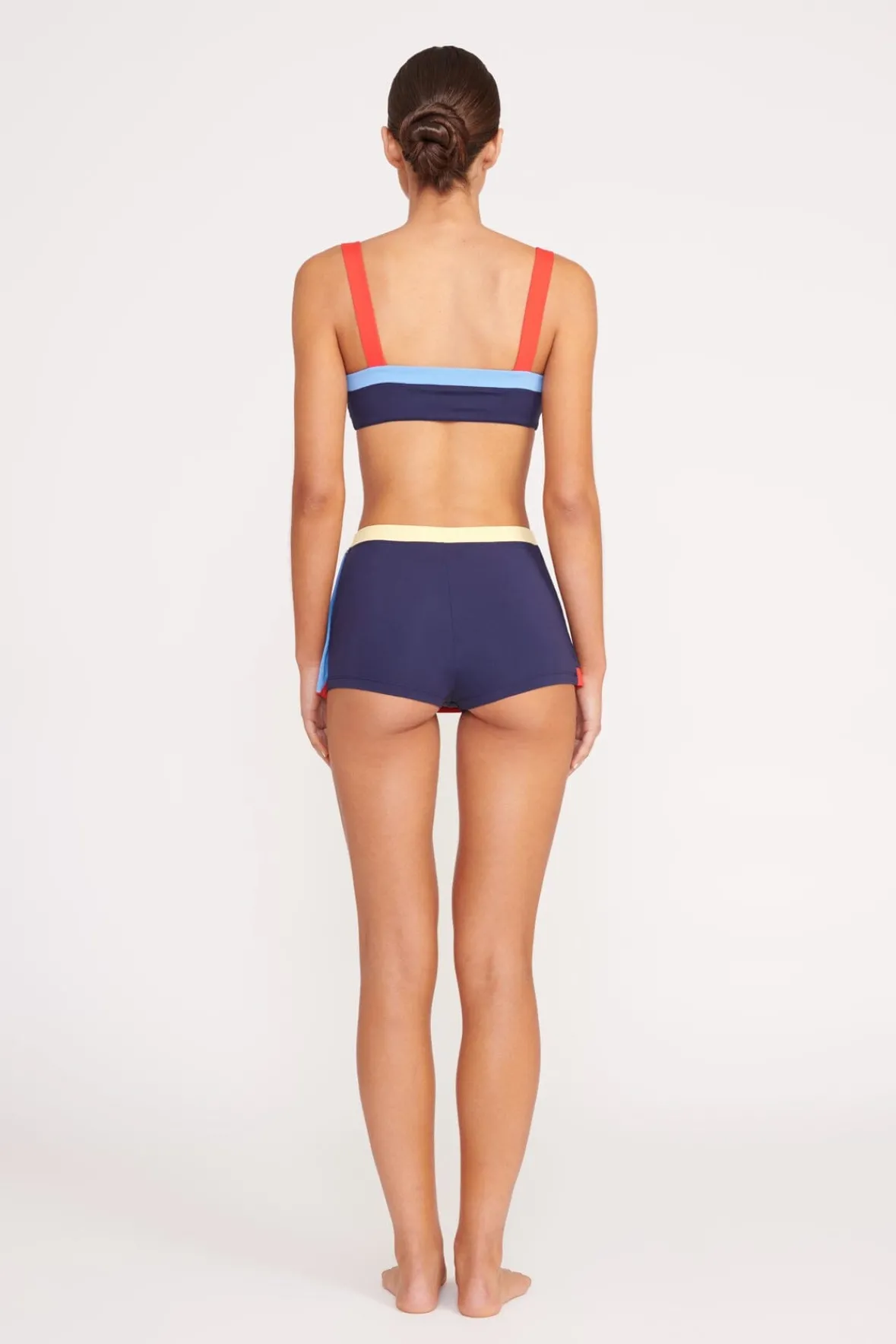 STAUD Bikinis<NELL SWIM SKIRT NAVY COLORBLOCK