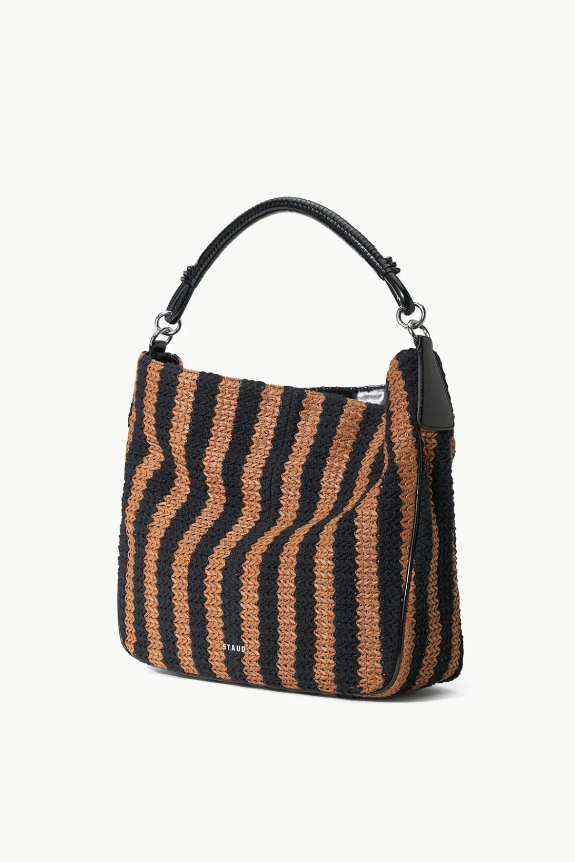 STAUD Totes<PERRY BAG BLACK TAN SEASHORE STRIPE