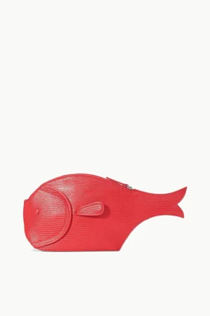 STAUD Clutches<PESCE LEATHER CLUTCH  RED ROSE