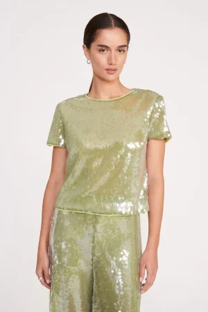 STAUD Tops<QUINCY TOP GARDEN MOSS