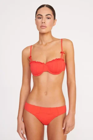 STAUD Bikinis<RHETT BIKINI TOP RED ROSE