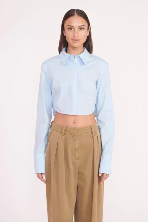 STAUD Poplin Shop<SENECA TOP FRENCH BLUE
