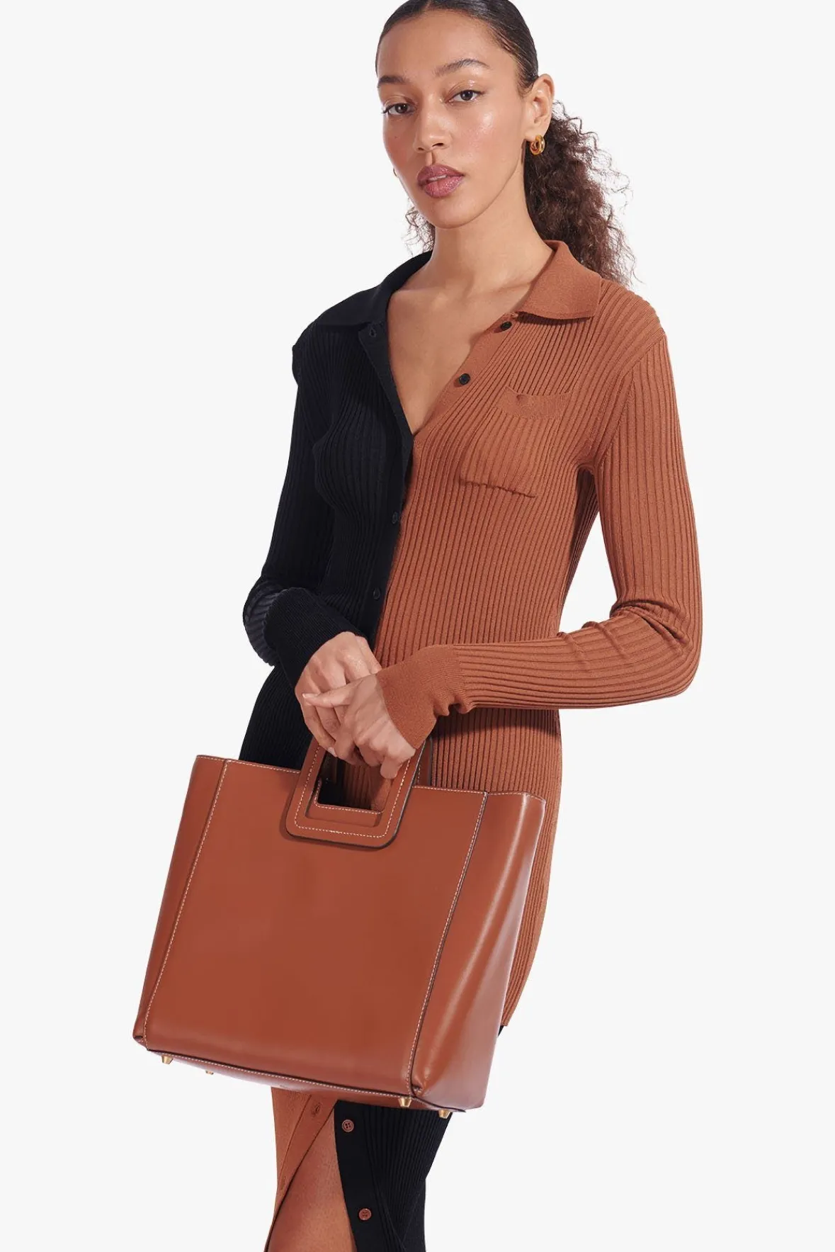 STAUD Crossbody | Totes<SHIRLEY LEATHER BAG SADDLE
