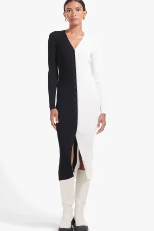 STAUD Best Sellers | Dresses<SHOKO SWEATER BLACK WHITE