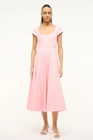 STAUD The Wells Dress | Dresses<SHORT SLEEVE WELLS DRESS  PEARL PINK