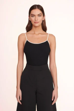 STAUD Tops<SOLEIL TOP BLACK WHITE