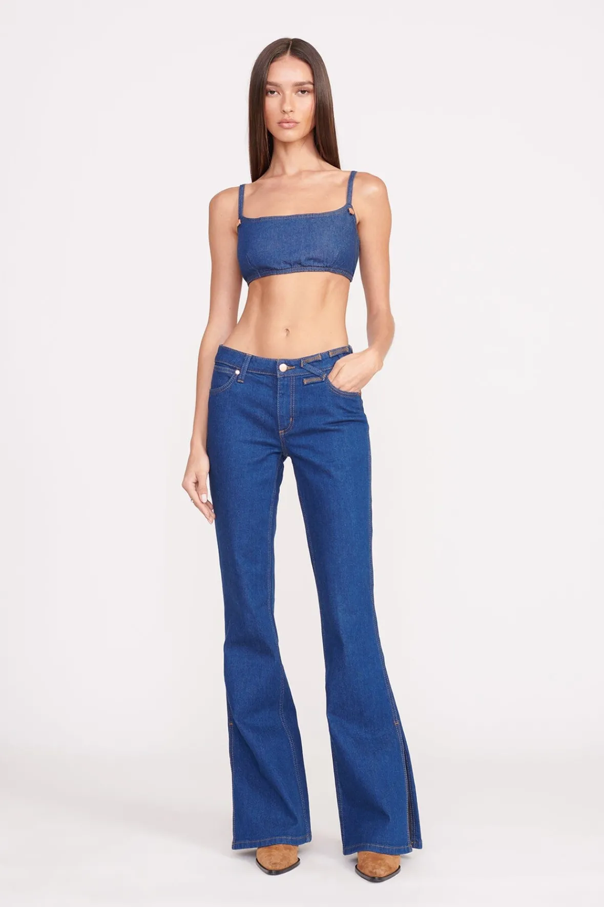 STAUD Denim | STAUD + Wrangler< + WRANGLER THE BIKINI JEAN DARK RINSE