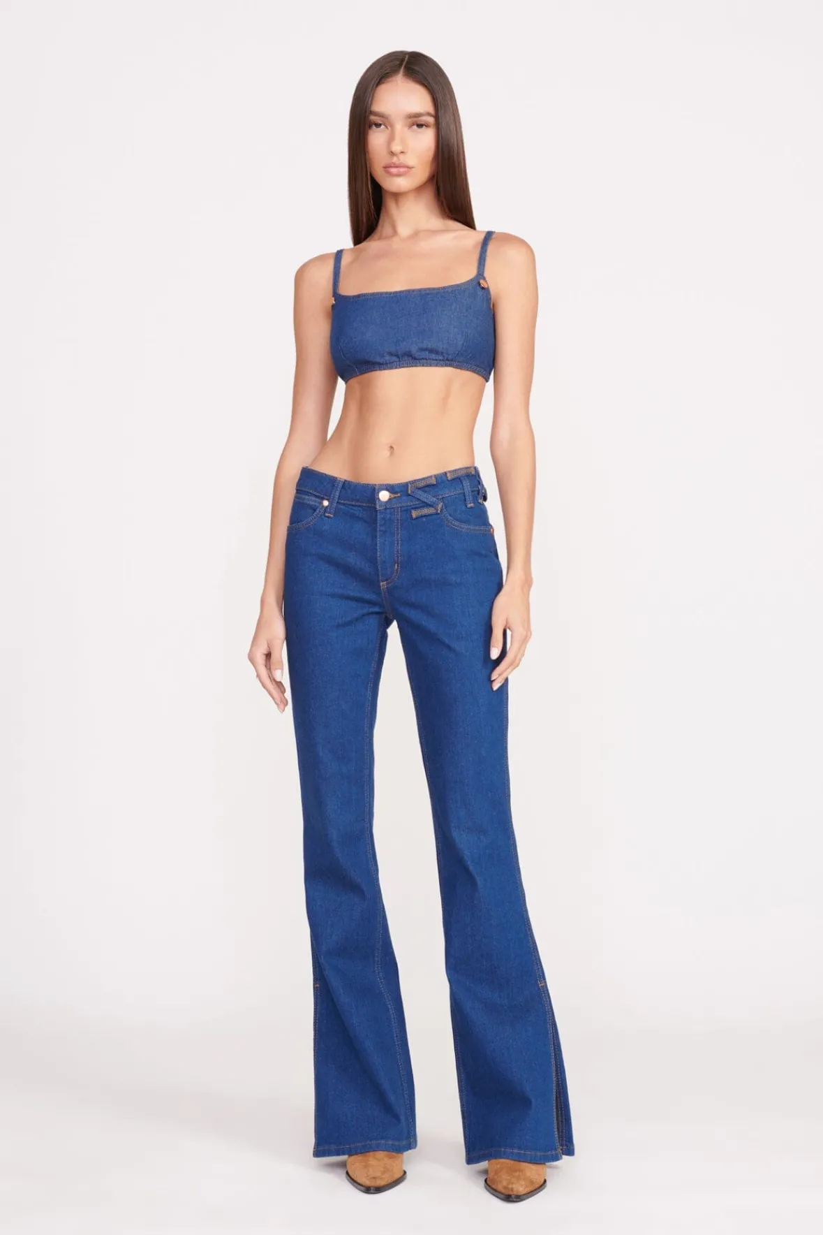 STAUD Denim | STAUD + Wrangler< + WRANGLER THE BIKINI JEAN DARK RINSE