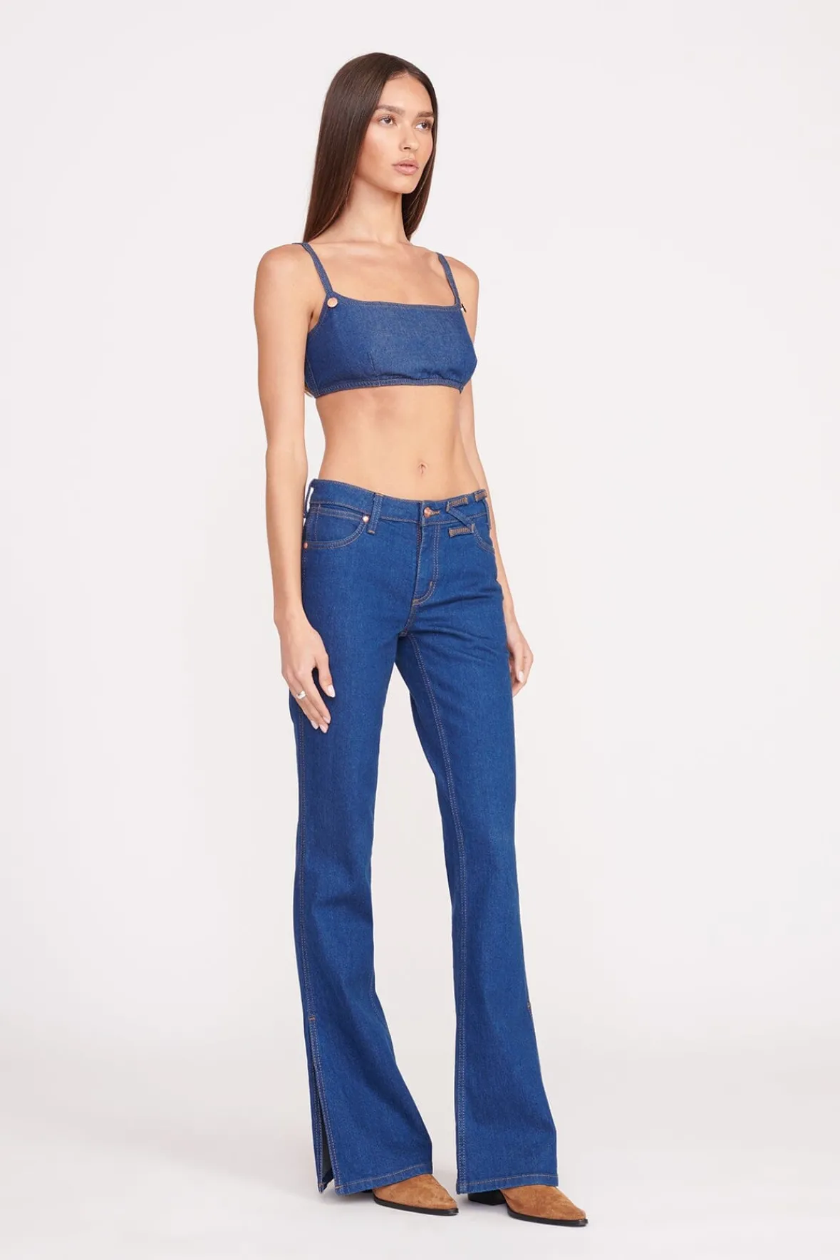 STAUD Denim | STAUD + Wrangler< + WRANGLER THE BIKINI JEAN DARK RINSE
