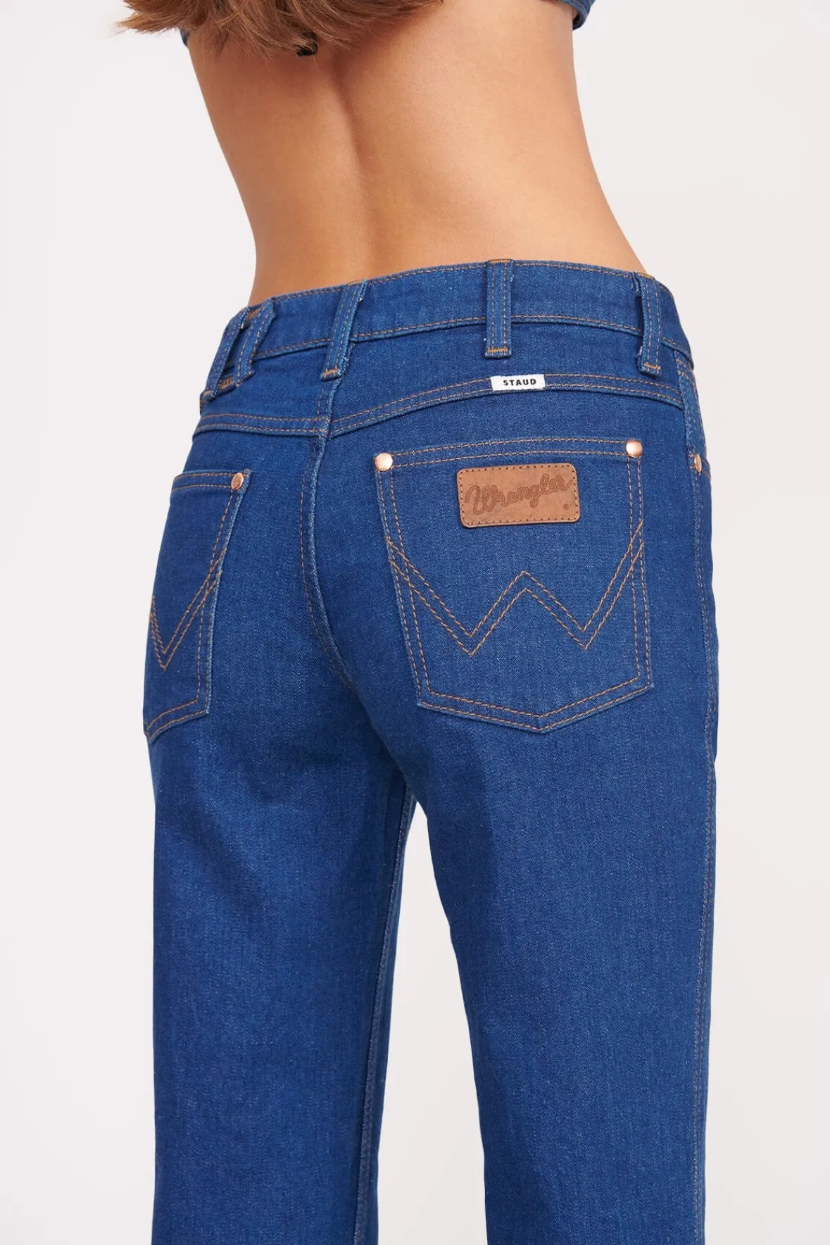STAUD Denim | STAUD + Wrangler< + WRANGLER THE BIKINI JEAN DARK RINSE