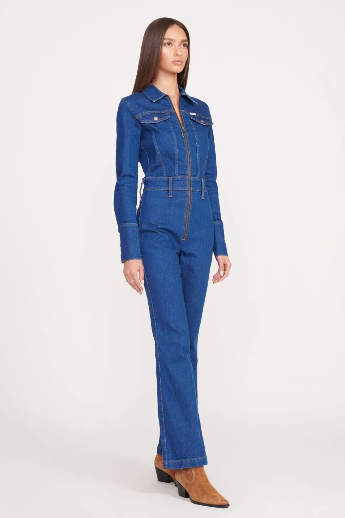 STAUD Denim | STAUD + Wrangler< + WRANGLER THE BODY JUMPSUIT DARK RINSE