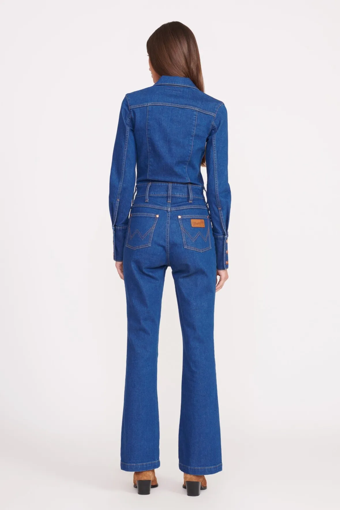 STAUD Denim | STAUD + Wrangler< + WRANGLER THE BODY JUMPSUIT DARK RINSE