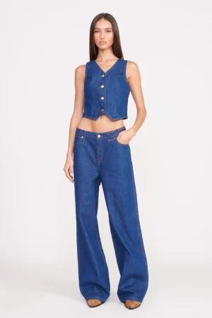 STAUD Denim | STAUD + Wrangler< + WRANGLER THE LOOSE JEAN  DARK RINSE