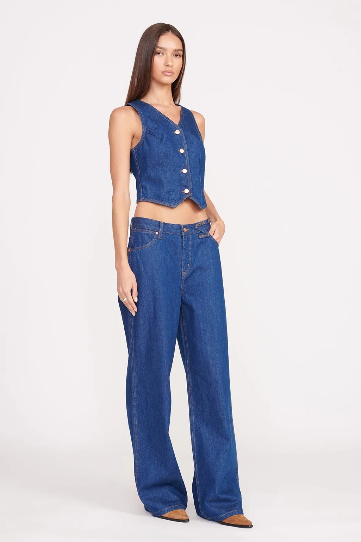 STAUD Denim | STAUD + Wrangler< + WRANGLER THE LOOSE JEAN DARK RINSE