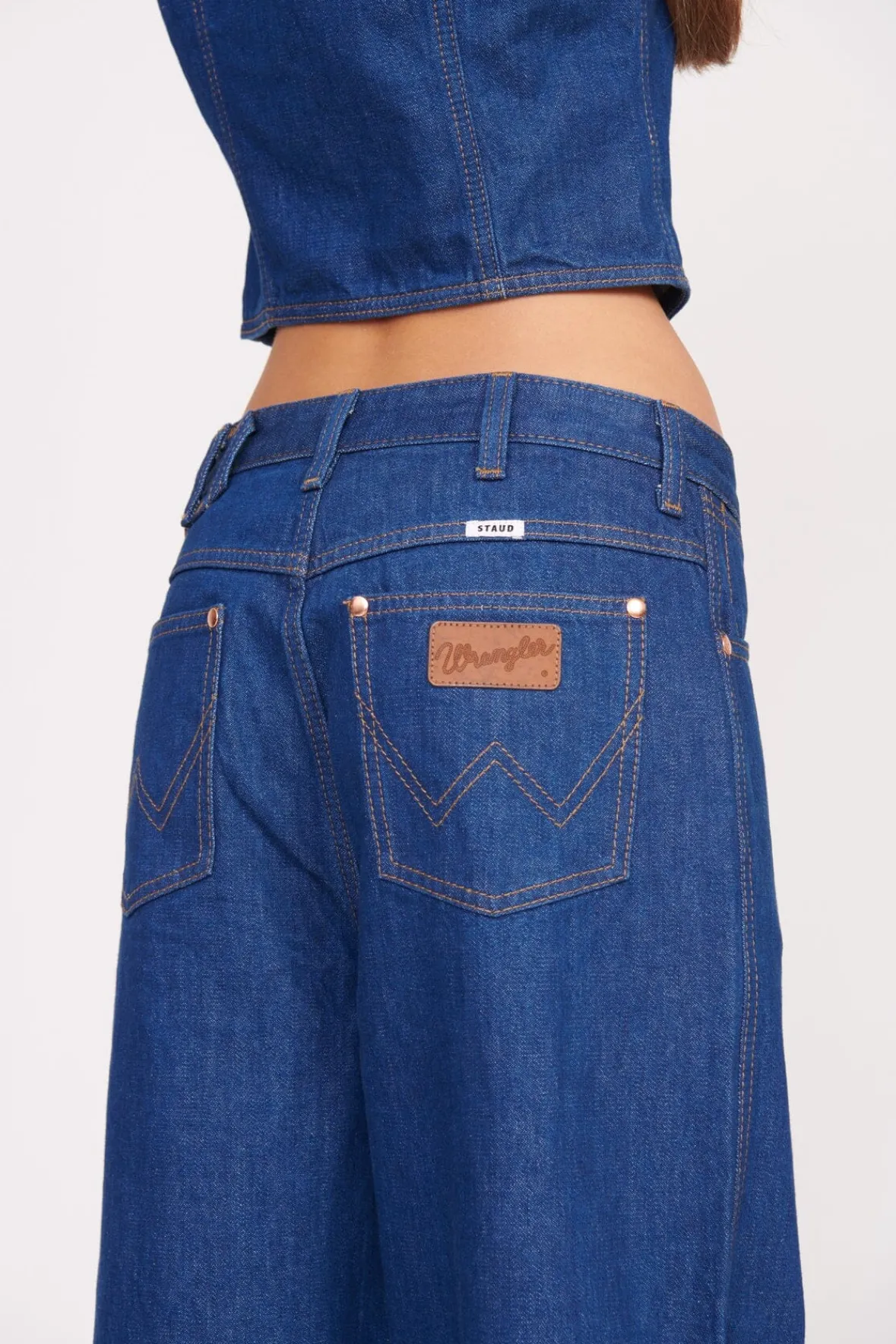 STAUD Denim | STAUD + Wrangler< + WRANGLER THE LOOSE JEAN DARK RINSE