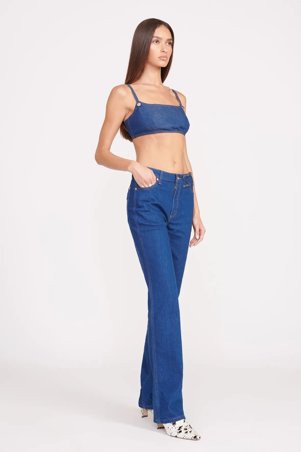 STAUD Denim | STAUD + Wrangler< + WRANGLER THE STRAIGHT CUT JEAN DARK RINSE