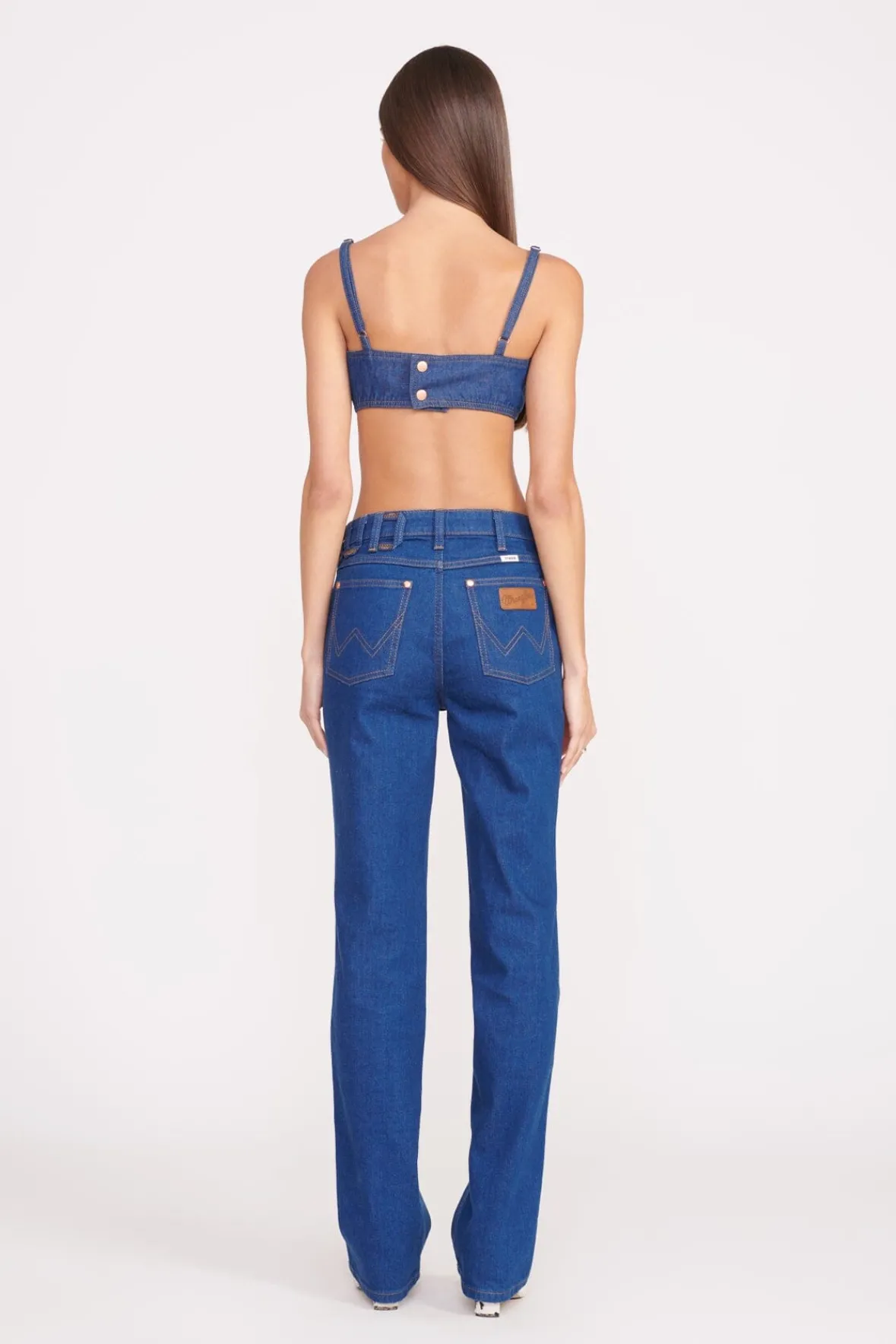 STAUD Denim | STAUD + Wrangler< + WRANGLER THE STRAIGHT CUT JEAN DARK RINSE