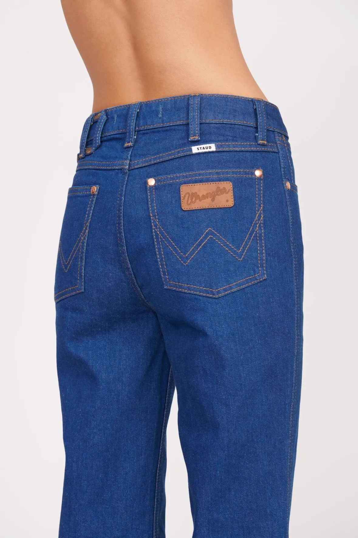 STAUD Denim | STAUD + Wrangler< + WRANGLER THE STRAIGHT CUT JEAN DARK RINSE