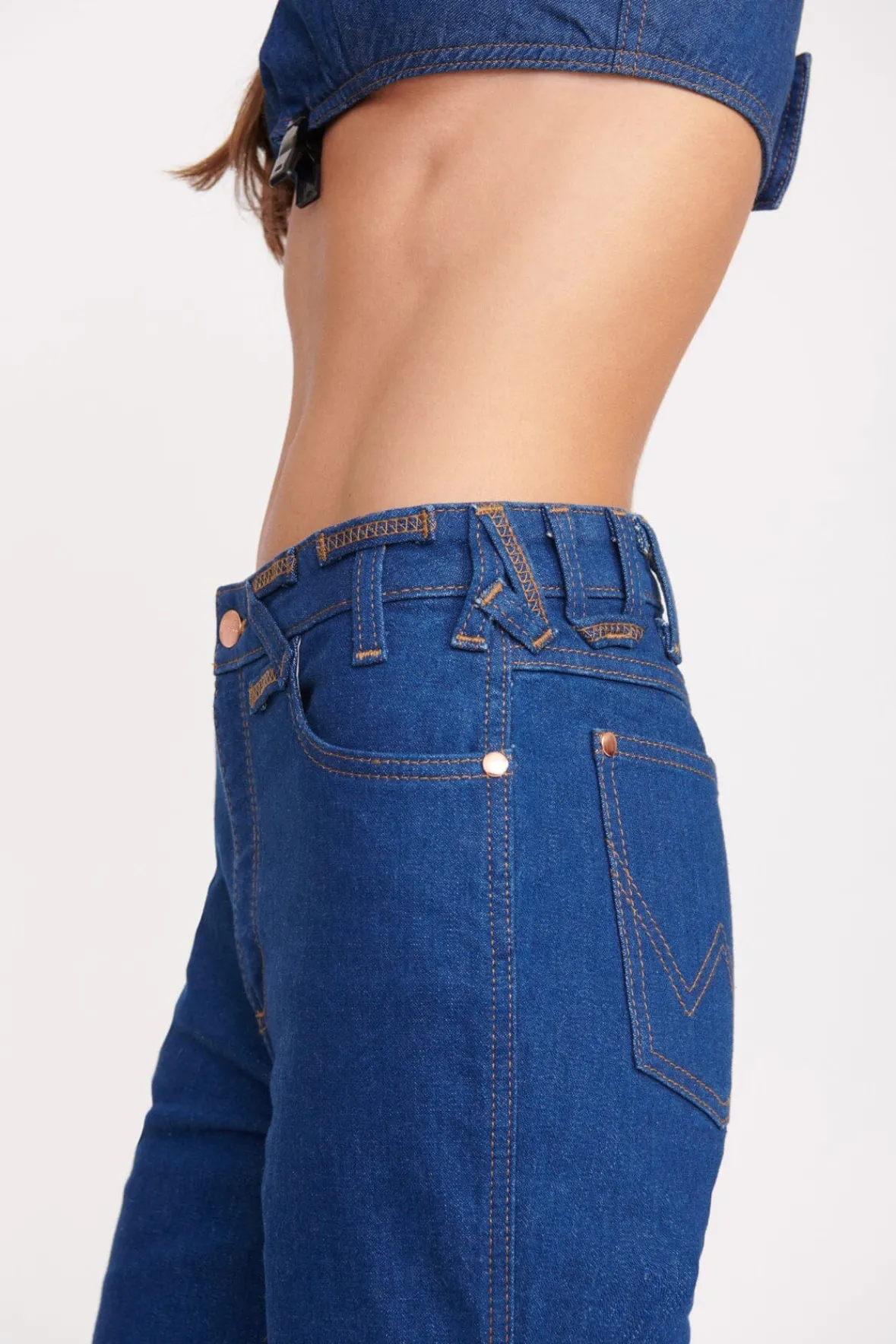 STAUD Denim | STAUD + Wrangler< + WRANGLER THE STRAIGHT CUT JEAN DARK RINSE