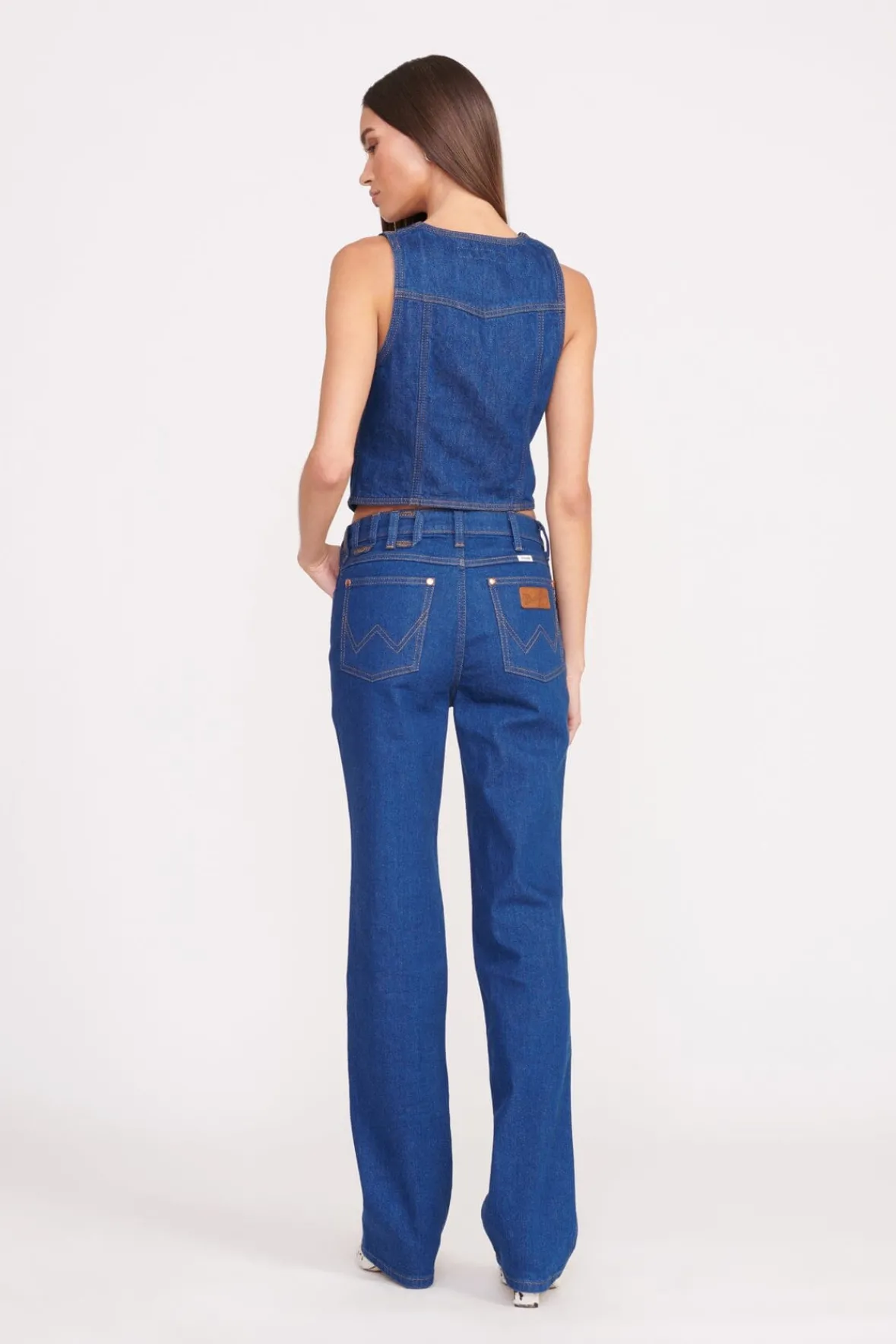 STAUD Tops | Denim< + WRANGLER THE VEST DARK RINSE
