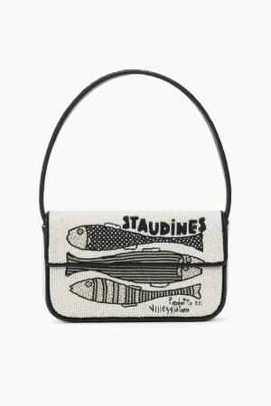 STAUD Shoulder | Tommy<TOMMY BEADED BAG INES CREAM