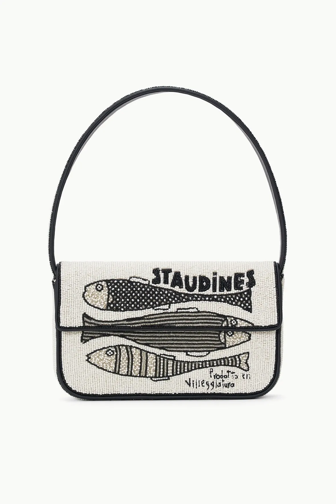 STAUD Shoulder | Tommy<TOMMY BEADED BAG INES CREAM