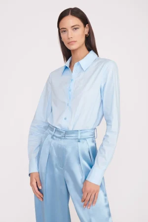 STAUD Tops<TWIGGY BODYSUIT FRENCH BLUE