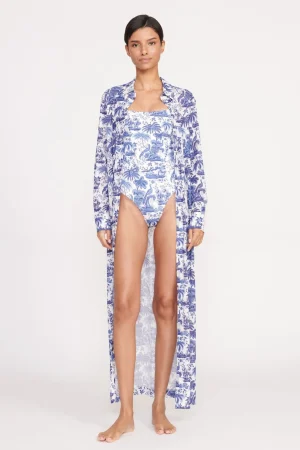 STAUD Cover-Ups<VITA DRESS  BLUE TOILE