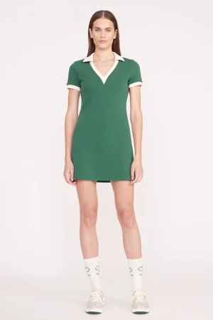 STAUD STAUD Court | Dresses<VOLLEY DRESS  COURT GREEN IVORY