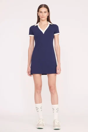 STAUD STAUD Court | Dresses<VOLLEY DRESS  NAVY IVORY