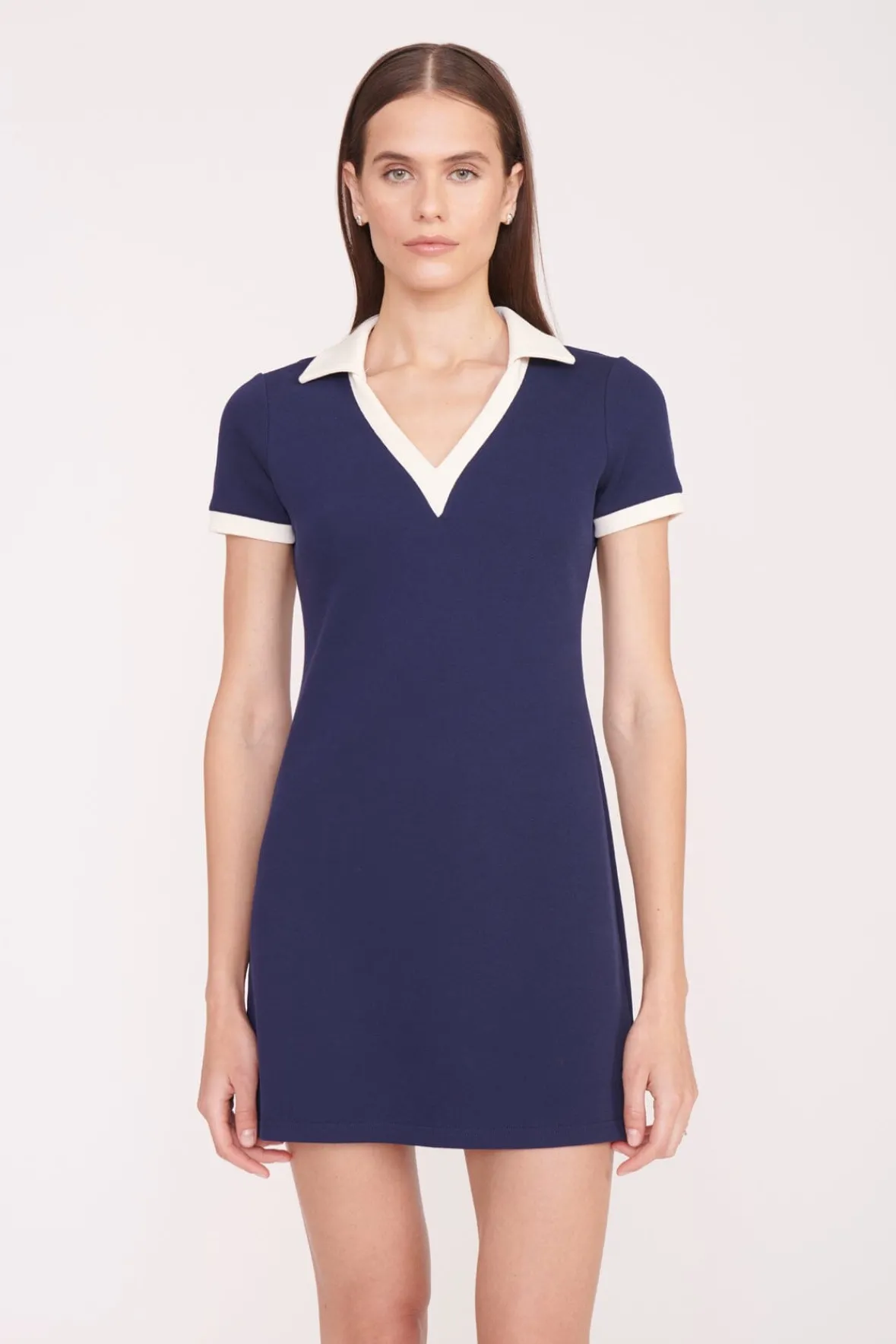 STAUD STAUD Court | Dresses<VOLLEY DRESS NAVY IVORY