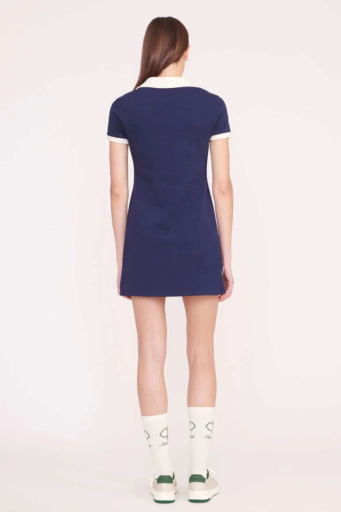STAUD STAUD Court | Dresses<VOLLEY DRESS NAVY IVORY
