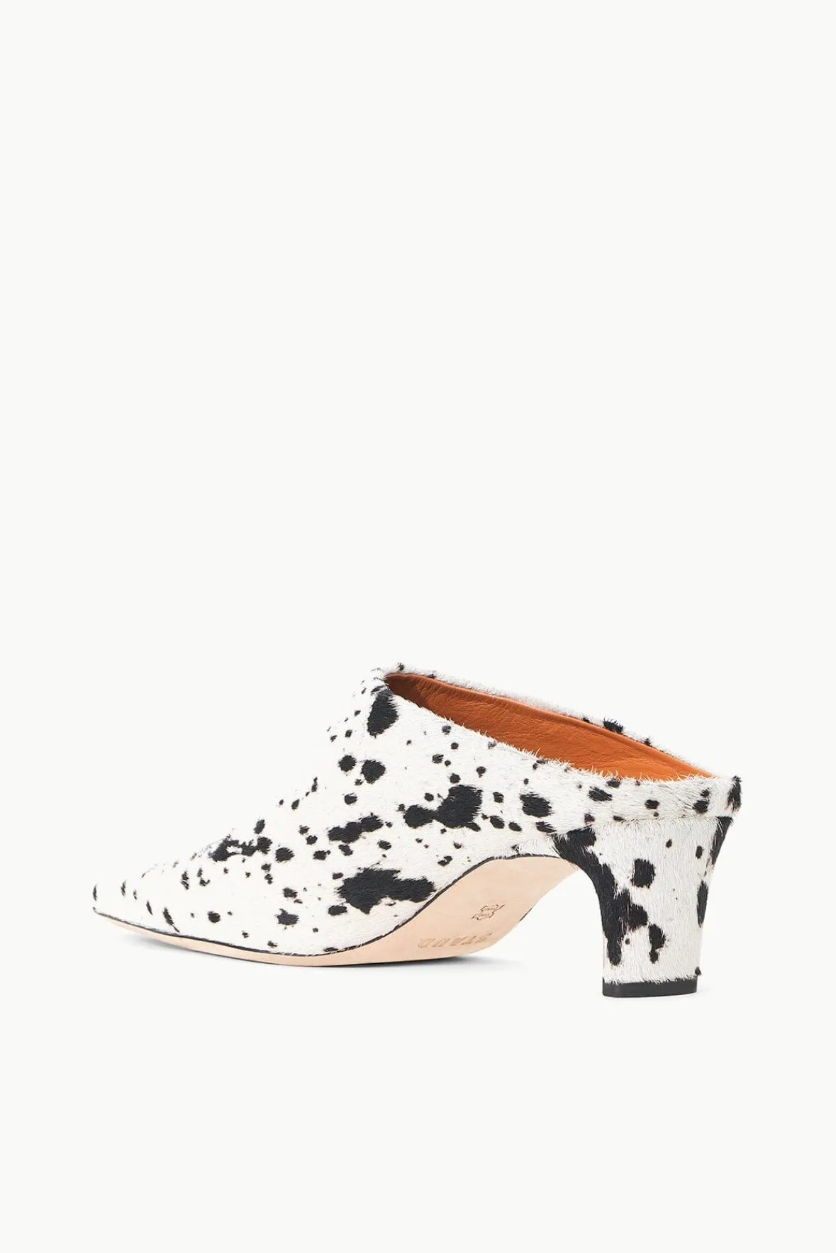 STAUD Mules & Flats | STAUD + Wrangler<WALLY MULE BLACK & WHITE HAIRCALF
