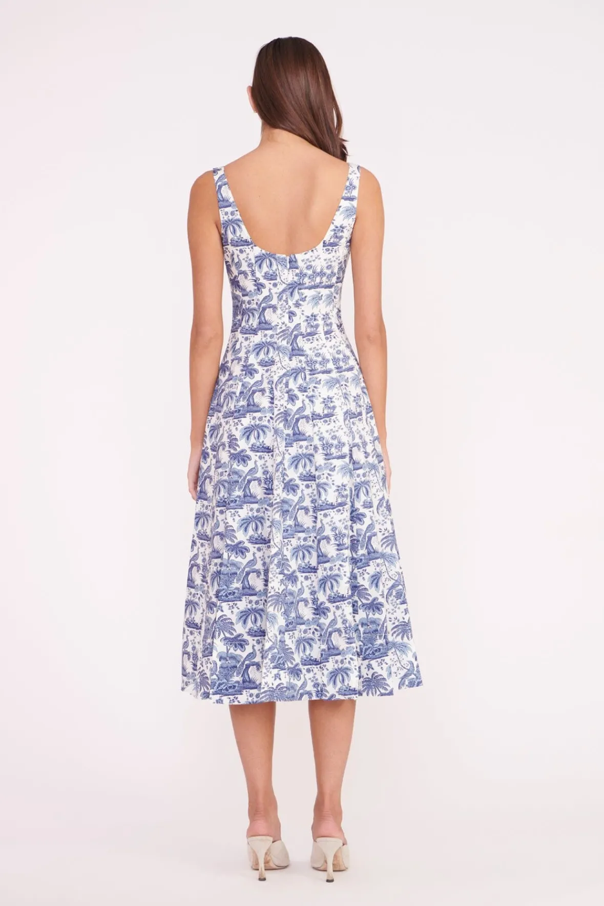 STAUD Best Sellers | Poplin Shop<WELLS DRESS BLUE TOILE
