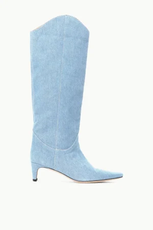 STAUD STAUD + Wrangler<WESTERN WALLY BOOT  DENIM BLUE