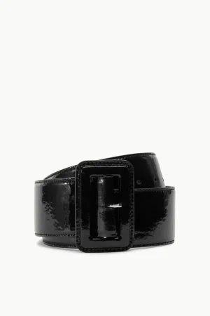 STAUD Belts<WIDE WAIST BELT  BLACK PATENT